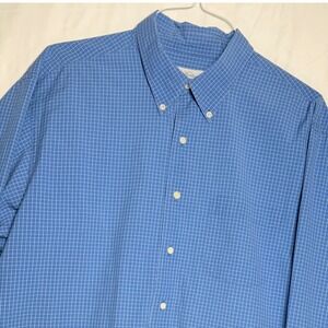 Brooks Brothers Blue Gingham Button Down Long Sleeve Dress Shirt Men's 18 34/35